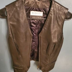 Michael Joseph Zip Up Leather Vest